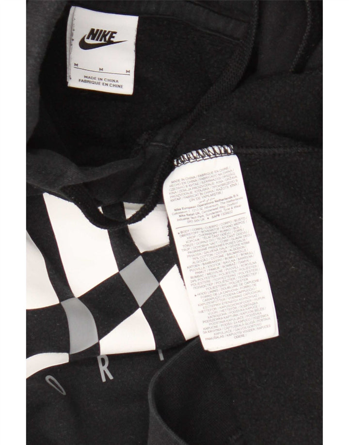 Nike Mens Graphic Hoodie Jumper Medium Black Cotton