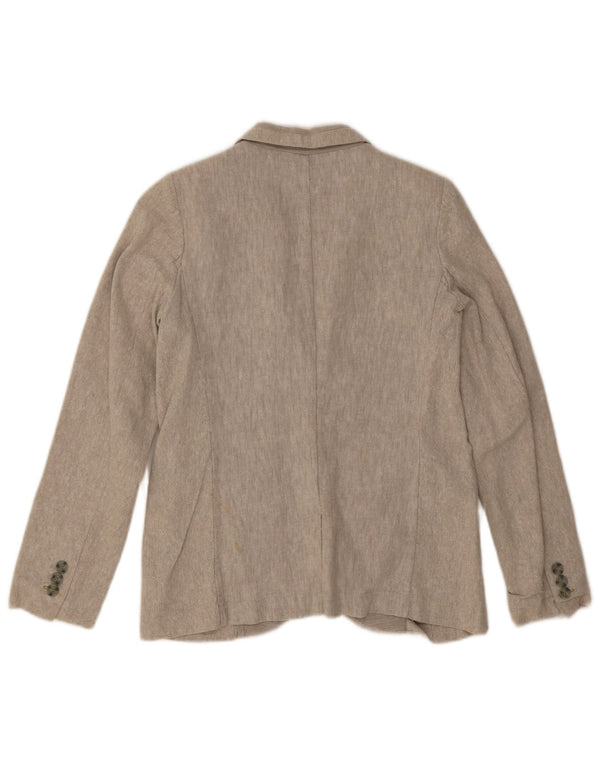Zara Boys 2 Button Blazer Jacket 11-12 Years Beige Linen