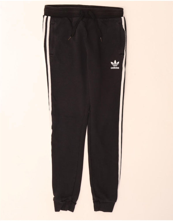 ADIDAS Girls Tracksuit Trousers Joggers 12-13 Years  Black Cotton