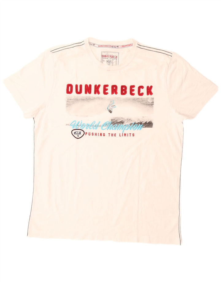 Camp David Mens Graphic T-Shirt Top XL White Cotton