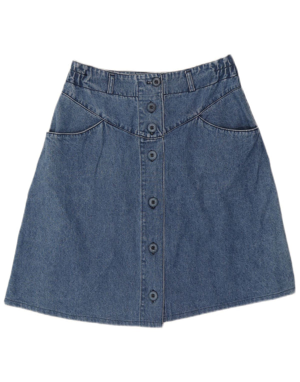 Vintage Womens Denim Skirt IT 44 Medium W28 Blue Cotton
