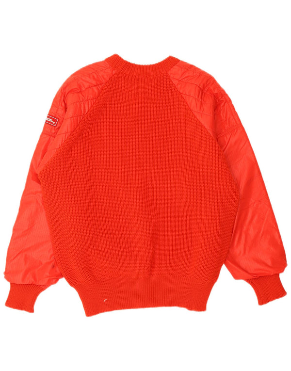 Marina Yachting Mens Padded Crew Neck Jumper Sweater EU 36 Small Red Wool