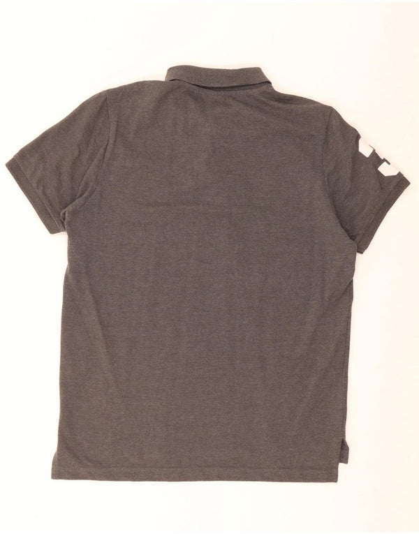 U.S. Polo Assn. Mens Graphic Polo Shirt Small Grey Cotton