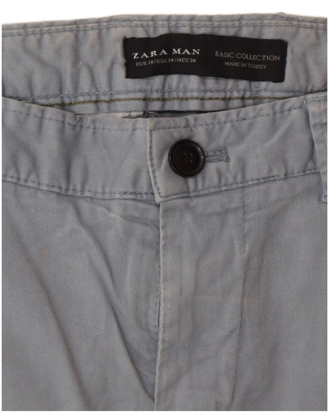 Zara Mens Slim Chino Trousers EU 38 Small W30 L33 Grey