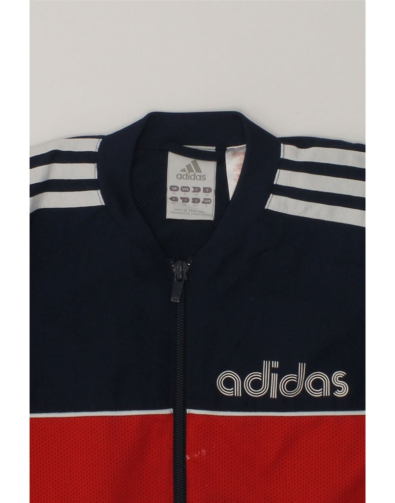 ADIDAS Boys Graphic Tracksuit Top Jacket 2-3 Years Navy Blue Colourblock | Vintage Adidas | Thrift | Second-Hand Adidas | Used Clothing | Messina Hembry 