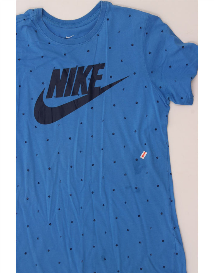 NIKE Mens Athletic Cut Graphic T-Shirt Top Small Blue Cotton Vintage Nike and Second-Hand Nike from Messina Hembry 