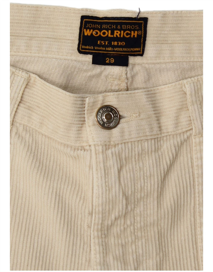 WOOLRICH Womens Straight Corduroy Trousers W29 L32 Off White Cotton