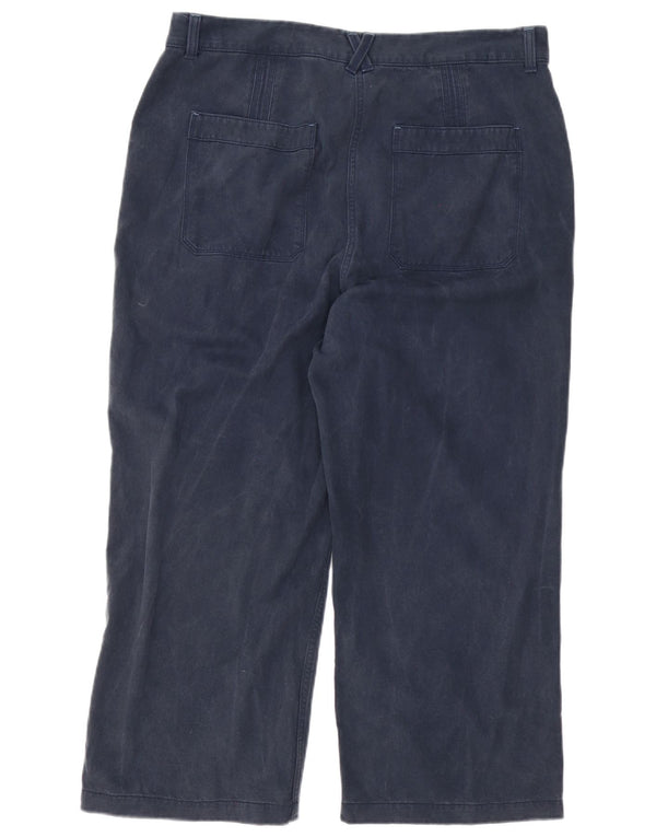 White Stuff Womens Straight Cropped Trousers UK 16 Large W36 L25 Navy Blue