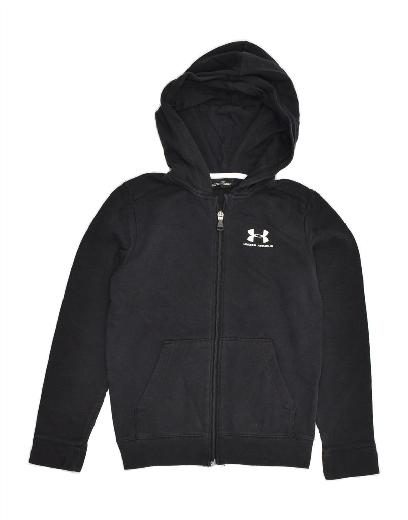 UNDER ARMOUR Girls Zip Hoodie Sweater 9-10 Years Medium Black | Vintage Under Armour | Thrift | Second-Hand Under Armour | Used Clothing | Messina Hembry 