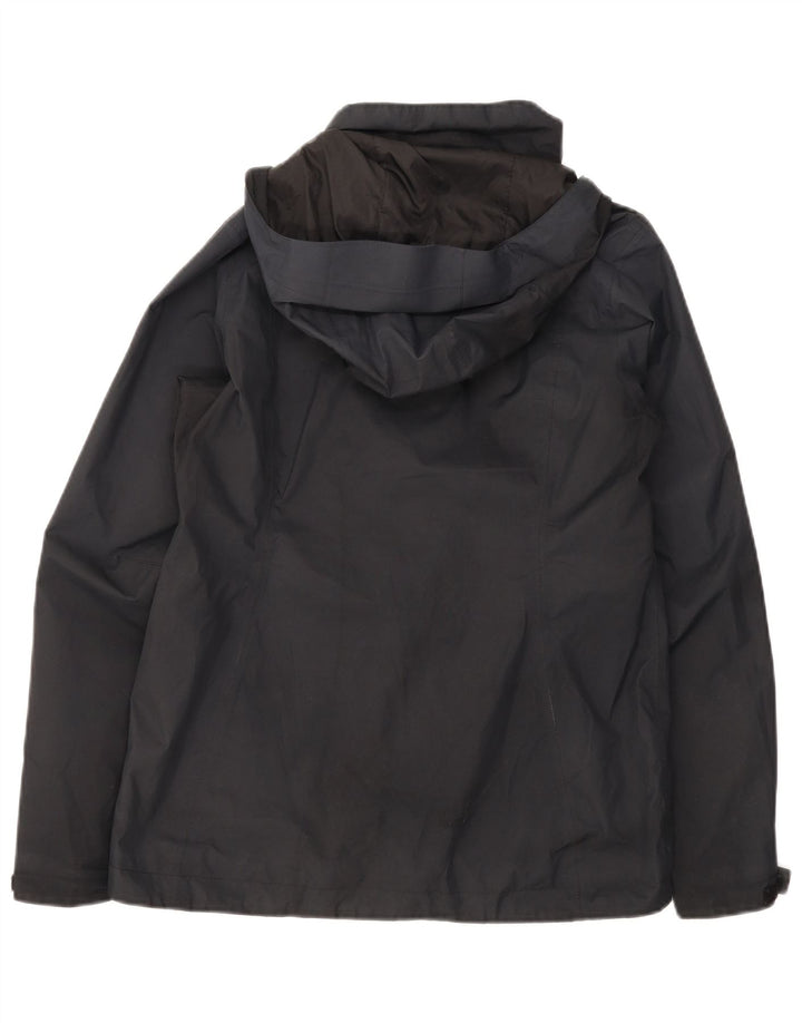 The North Face Womens Hooded Rain Jacket UK 14 Medium Black Polyester