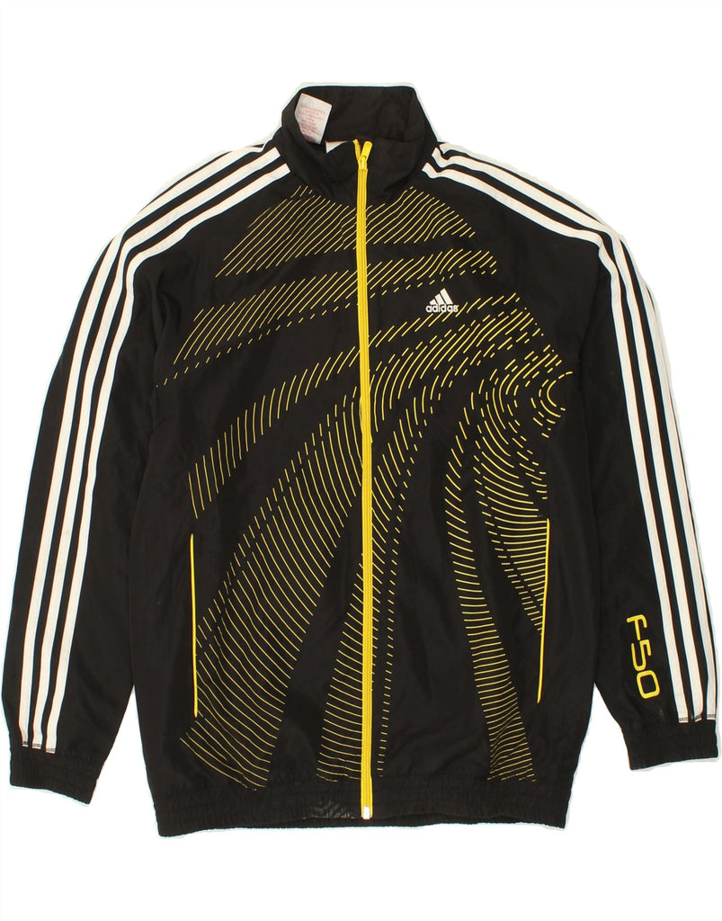 ADIDAS Boys F50 Graphic Tracksuit Top Jacket 13-14 Years Black Geometric Vintage Adidas and Second-Hand Adidas from Messina Hembry 