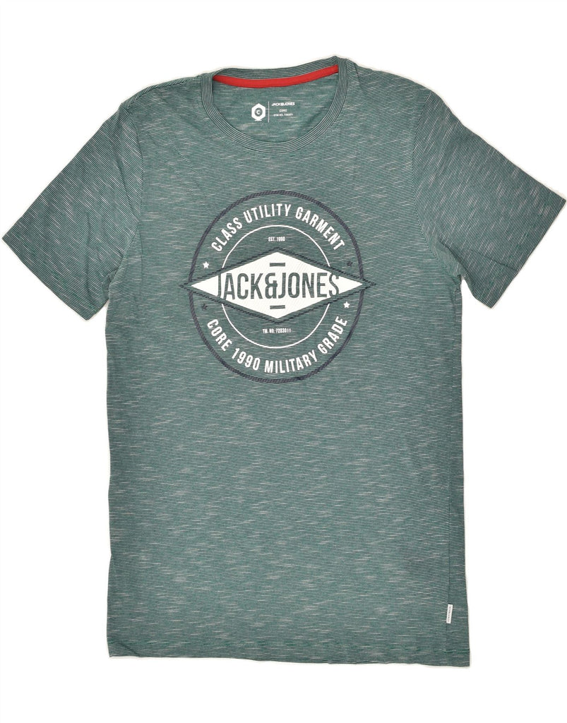 JACK & JONES Mens Graphic T-Shirt Top Medium Green Cotton | Vintage Jack & Jones | Thrift | Second-Hand Jack & Jones | Used Clothing | Messina Hembry 