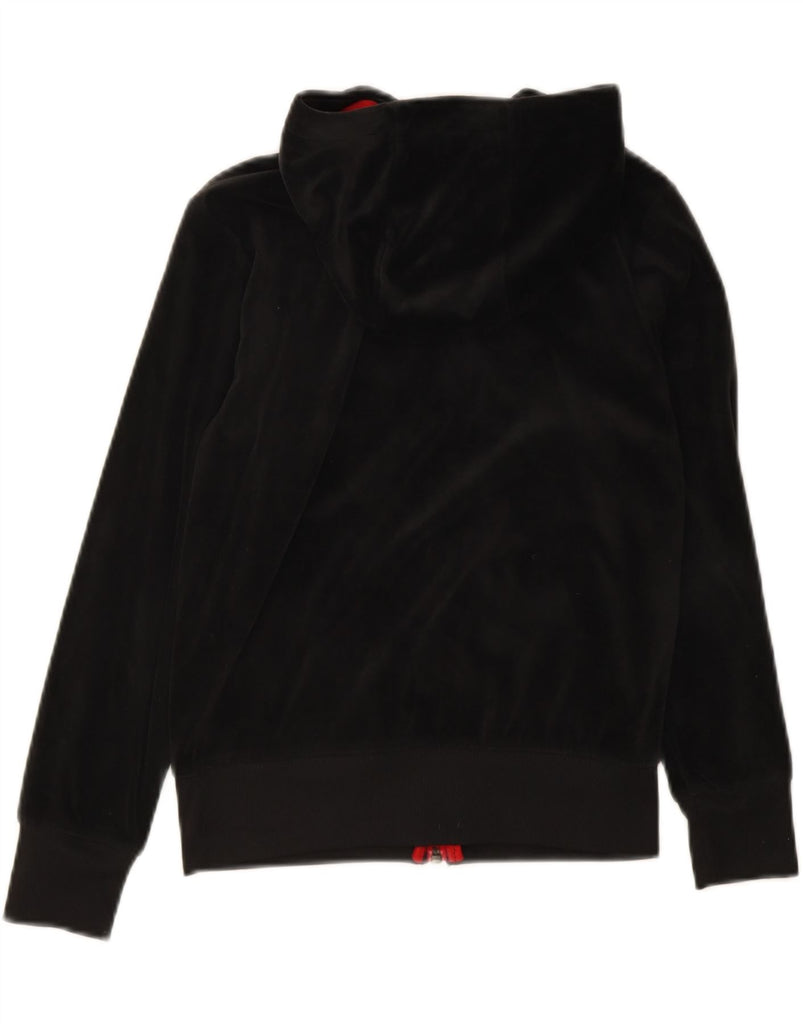 JORDAN Girls Zip Hoodie Sweater 8-9 Years Small  Black Polyester Vintage Jordan and Second-Hand Jordan from Messina Hembry 