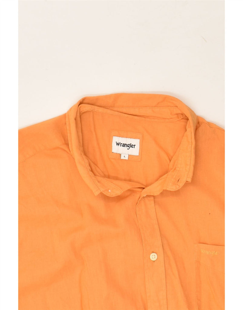 WRANGLER Mens Shirt Large Orange Cotton | Vintage Wrangler | Thrift | Second-Hand Wrangler | Used Clothing | Messina Hembry 