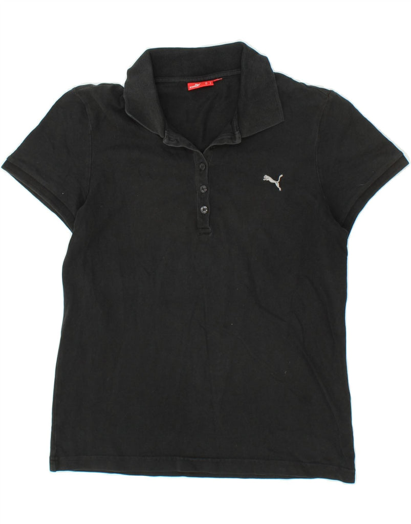 PUMA Womens Polo Shirt UK 14 Medium Black Cotton Vintage Puma and Second-Hand Puma from Messina Hembry 