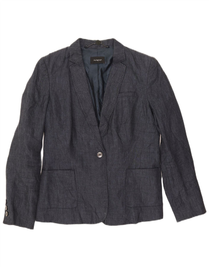 Marks & Spencer Womens Autograph Blazer Jacket UK 12 Medium Navy Blue