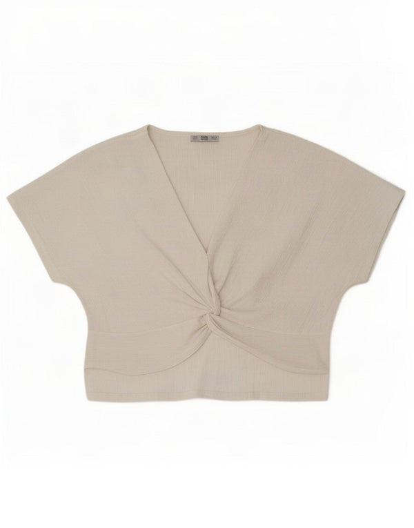 Zara Womens Blouse Top UK 14 Medium White Polyester