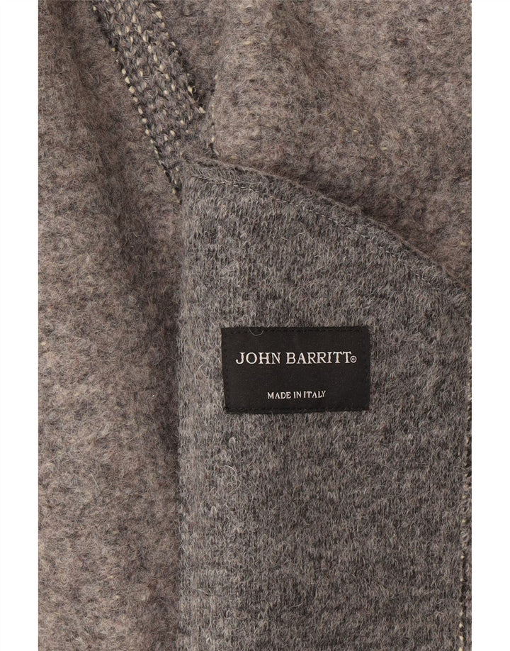 John Barritt Mens Knit Pea Coat UK 36 Small Grey