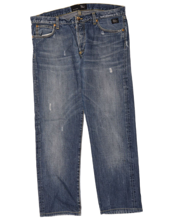 Roy Rogers Mens Distressed Straight Jeans W35 L29 Blue