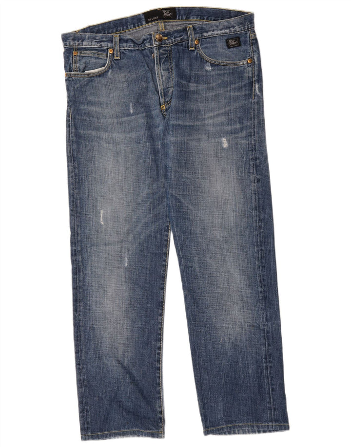 Roy Rogers Mens Distressed Straight Jeans W35 L29 Blue