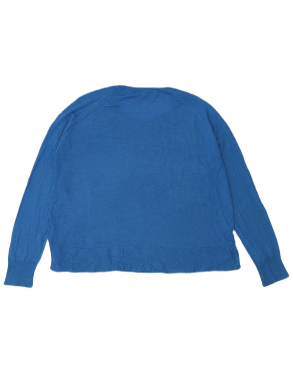 Zara Womens Oversized Boat Neck Jumper Sweater UK 10 Small Blue
