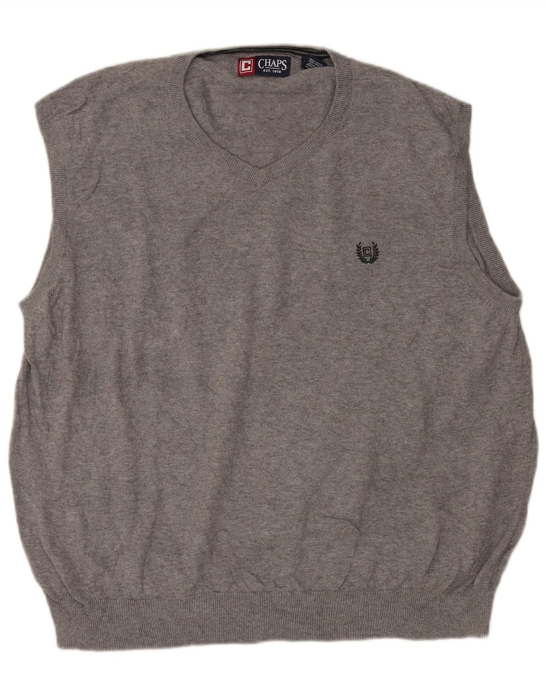 Chaps Mens Vest Tank Top 2XL Grey Flecked Cotton