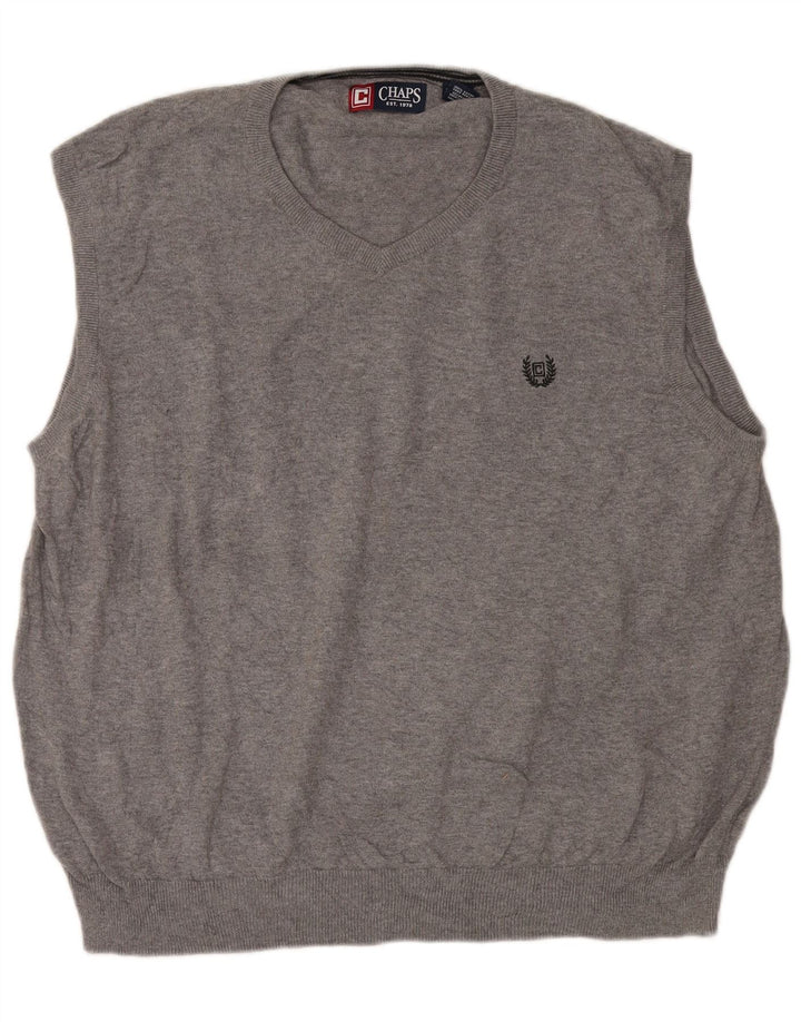 Chaps Mens Vest Tank Top 2XL Grey Flecked Cotton