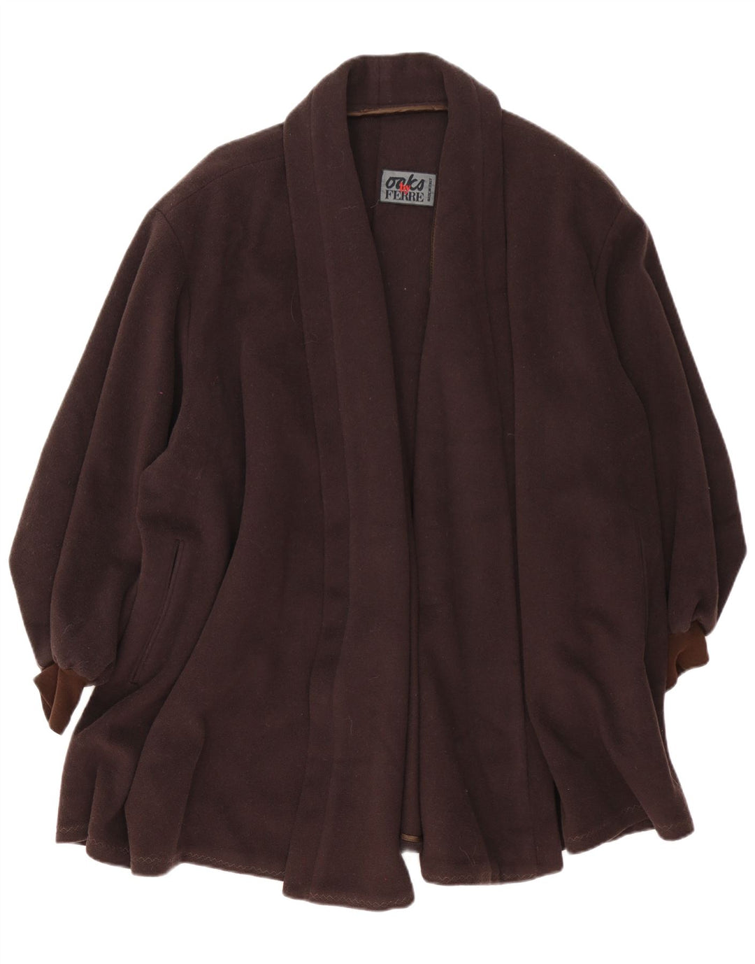 Oaks By Ferre Womens Oversized Open Overcoat UK 14 Medium Brown