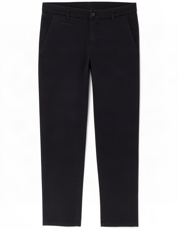 Benetton Womens Tapered Chino Trousers UK 10 Small W27 L25 Navy Blue Cotton