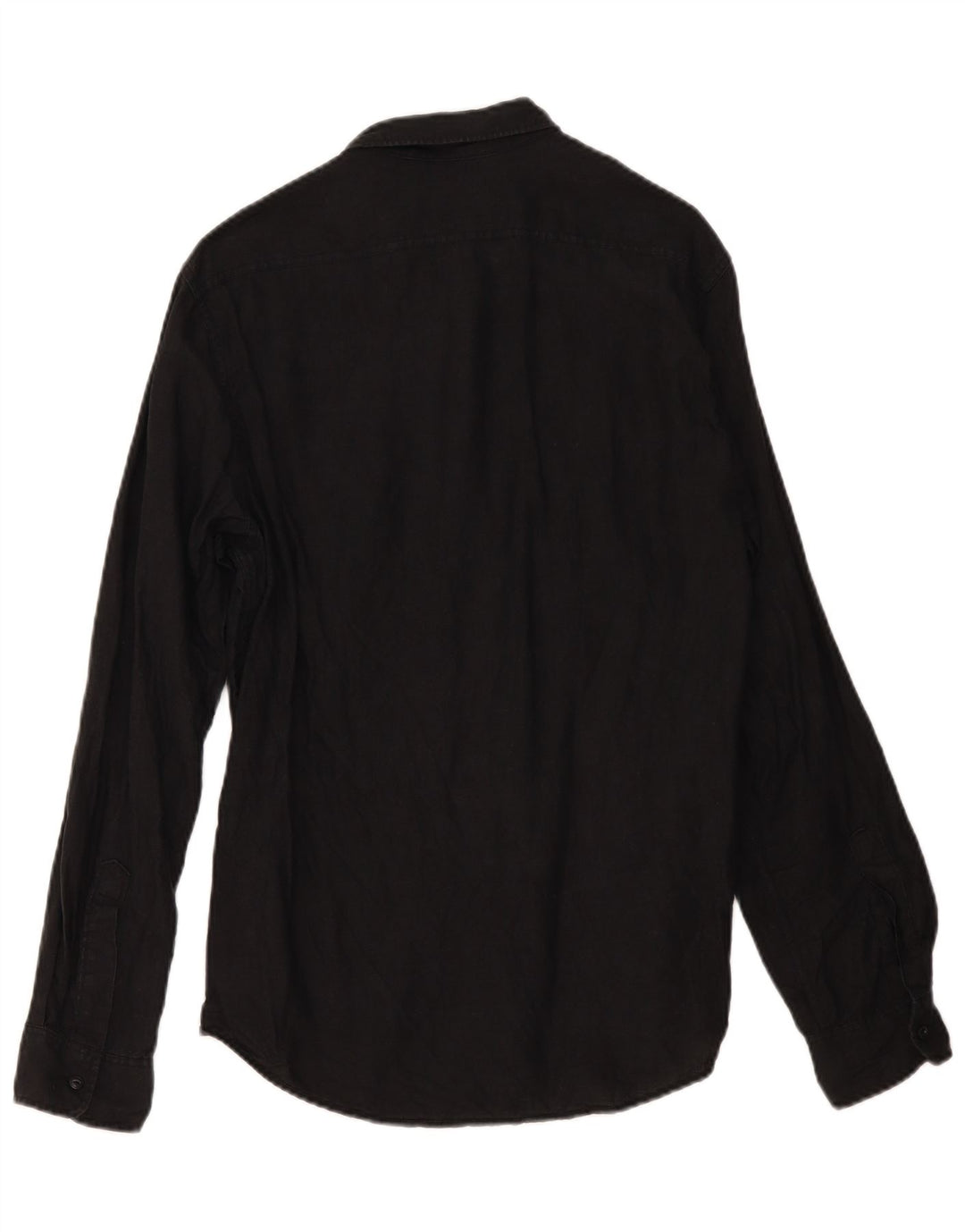 Ralph Lauren Mens Military Shirt Medium Black Linen