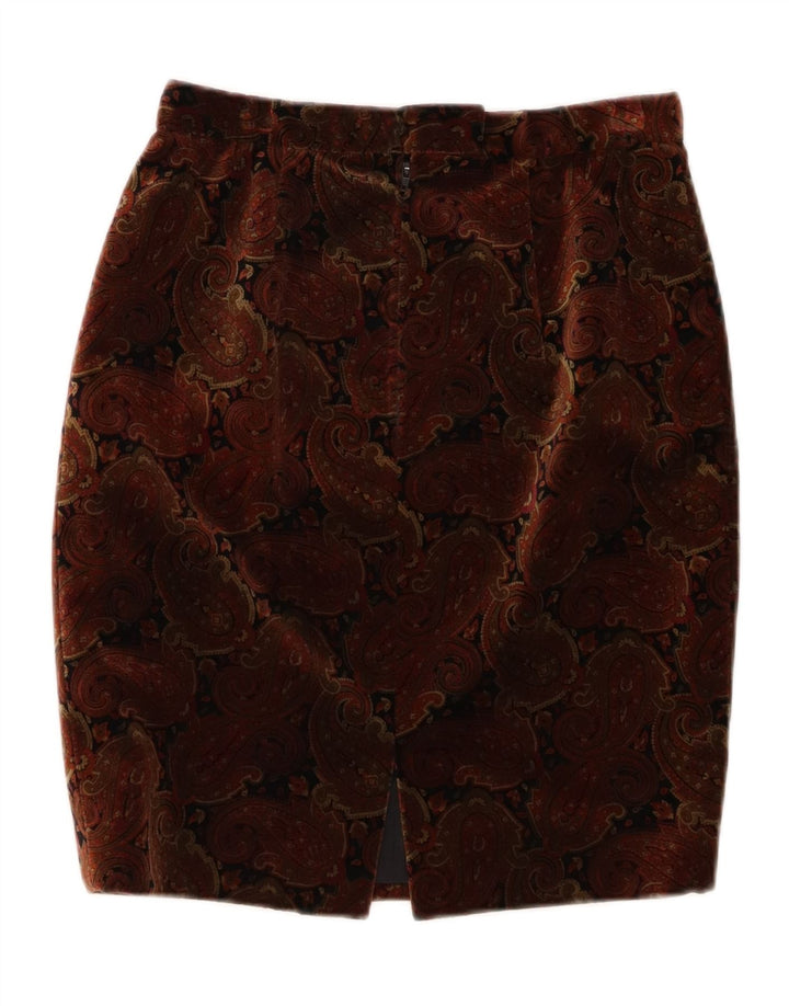 VINTAGE Womens Pencil Skirt W26 Small Brown Paisley Vintage Vintage and Second-Hand Vintage from Messina Hembry 