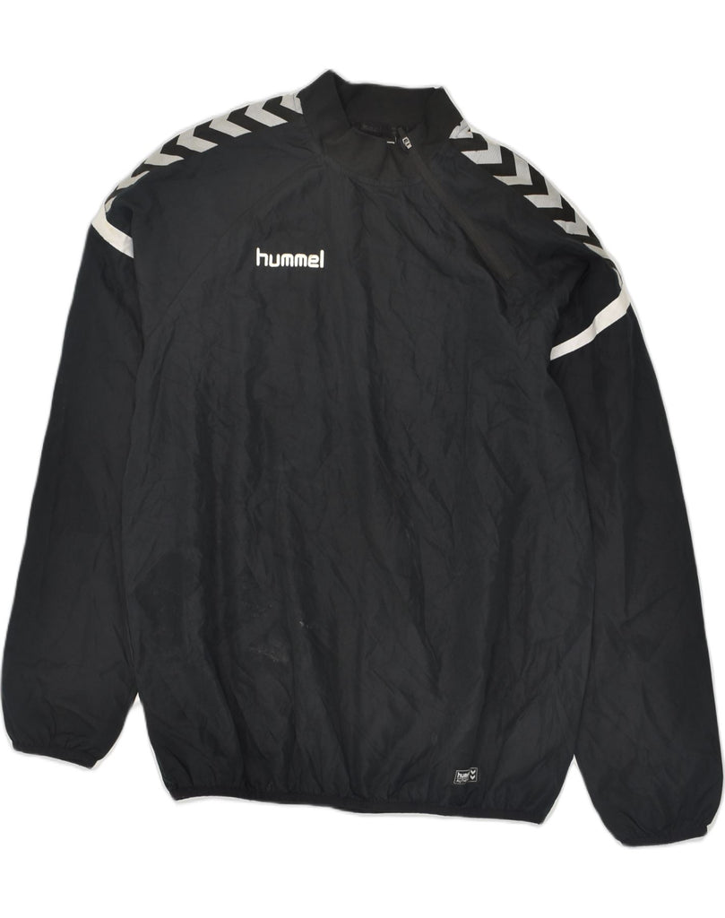 HUMMEL Mens Pullover Tracksuit Top Jacket Medium Black Polyester | Vintage Hummel | Thrift | Second-Hand Hummel | Used Clothing | Messina Hembry 