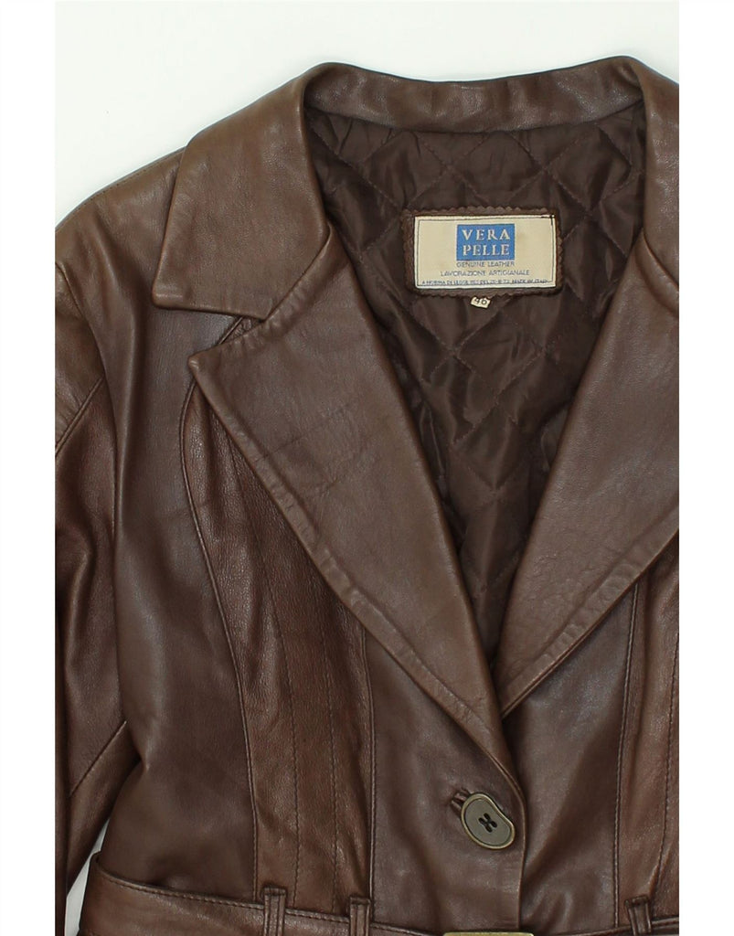VINTAGE Womens Leather Jacket IT 46 Large Brown Leather | Vintage Vintage | Thrift | Second-Hand Vintage | Used Clothing | Messina Hembry 