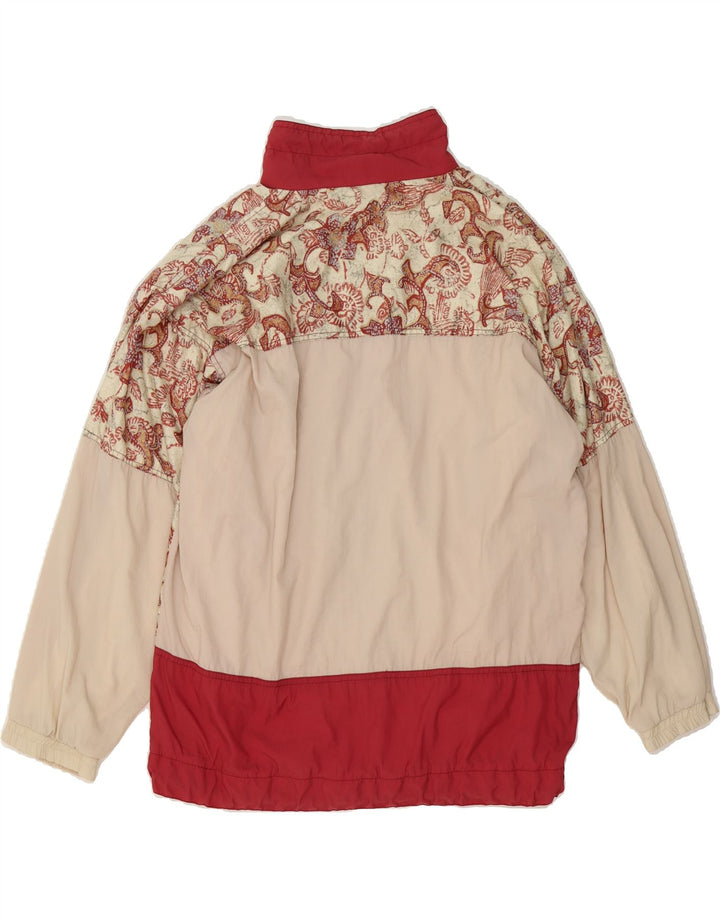 VINTAGE Womens Oversized Bomber Jacket UK 16 Large Red Paisley Polyester Vintage Vintage and Second-Hand Vintage from Messina Hembry 