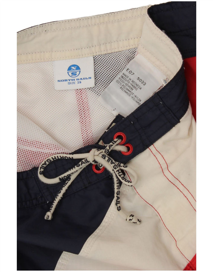 NORTH SAILS Mens Graphic Swimming Shorts Small Multicoloured Colourblock Vintage North Sails and Second-Hand North Sails from Messina Hembry 