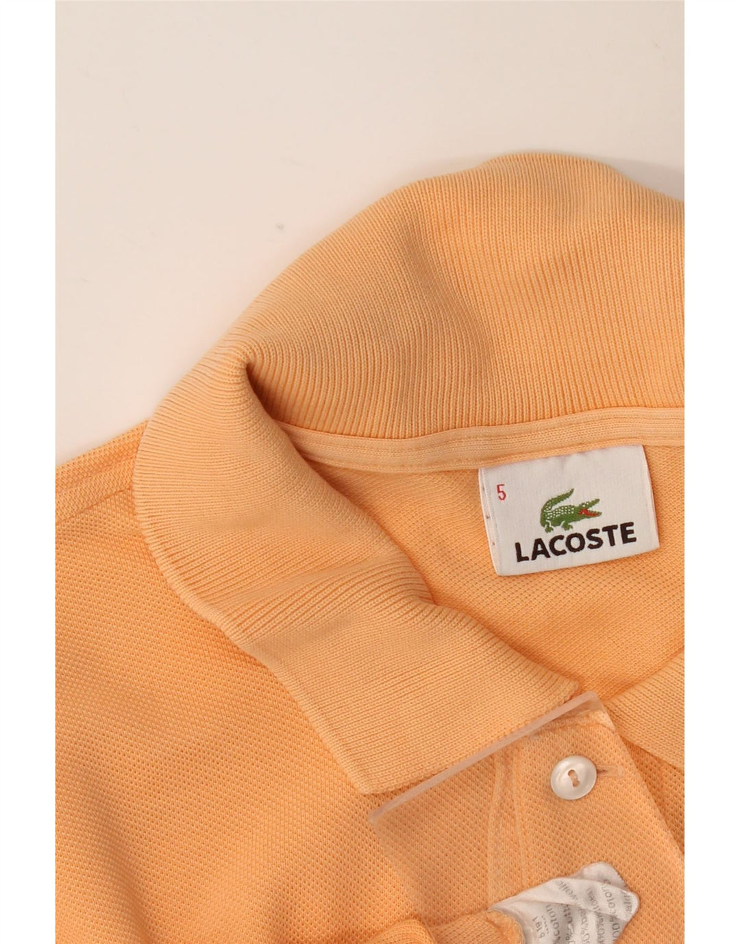 LACOSTE Mens Polo Shirt Size 5 Large Orange Cotton