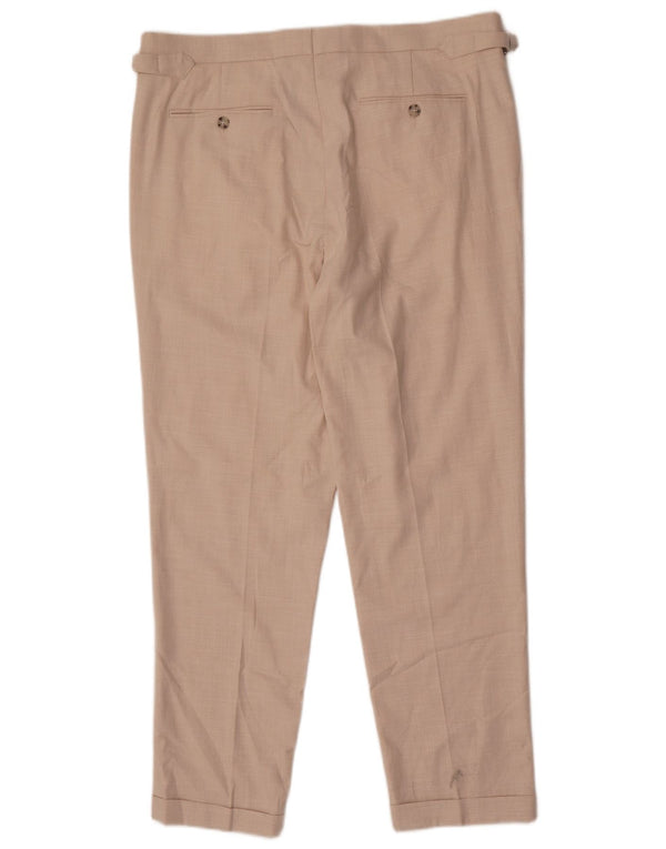 Marks & Spencer Mens Tapered Chino Trousers W36 L30 Beige Polyester