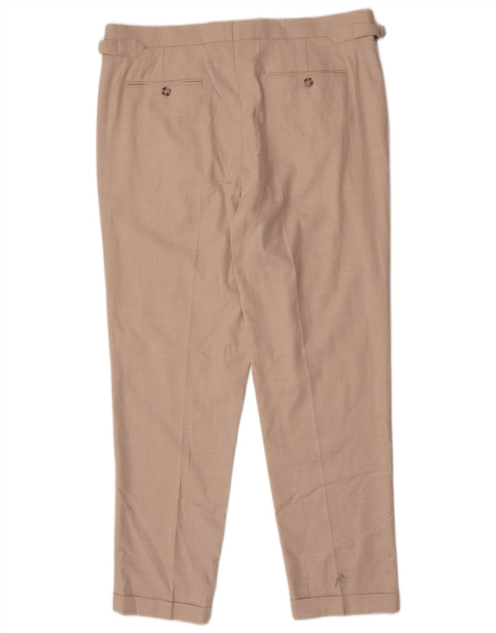Marks & Spencer Mens Tapered Chino Trousers W36 L30 Beige Polyester