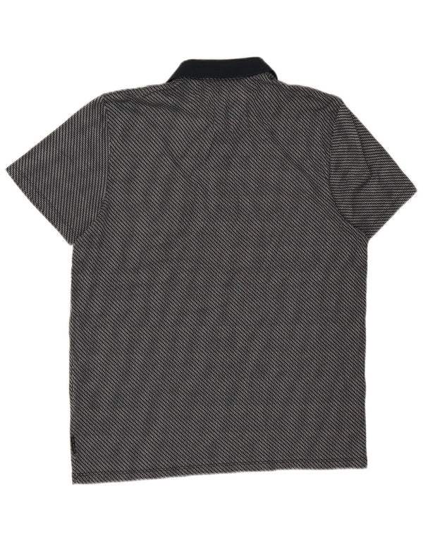 Ted Baker Mens Polo Shirt Size 4 Large Navy Blue Spotted Polyester