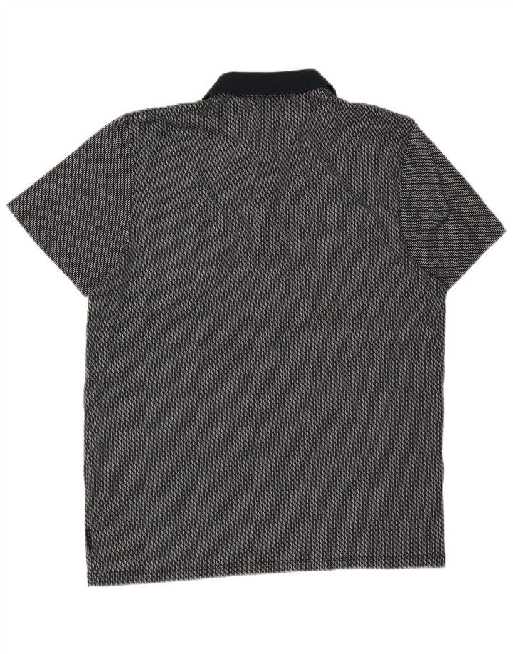 Ted Baker Mens Polo Shirt Size 4 Large Navy Blue Spotted Polyester