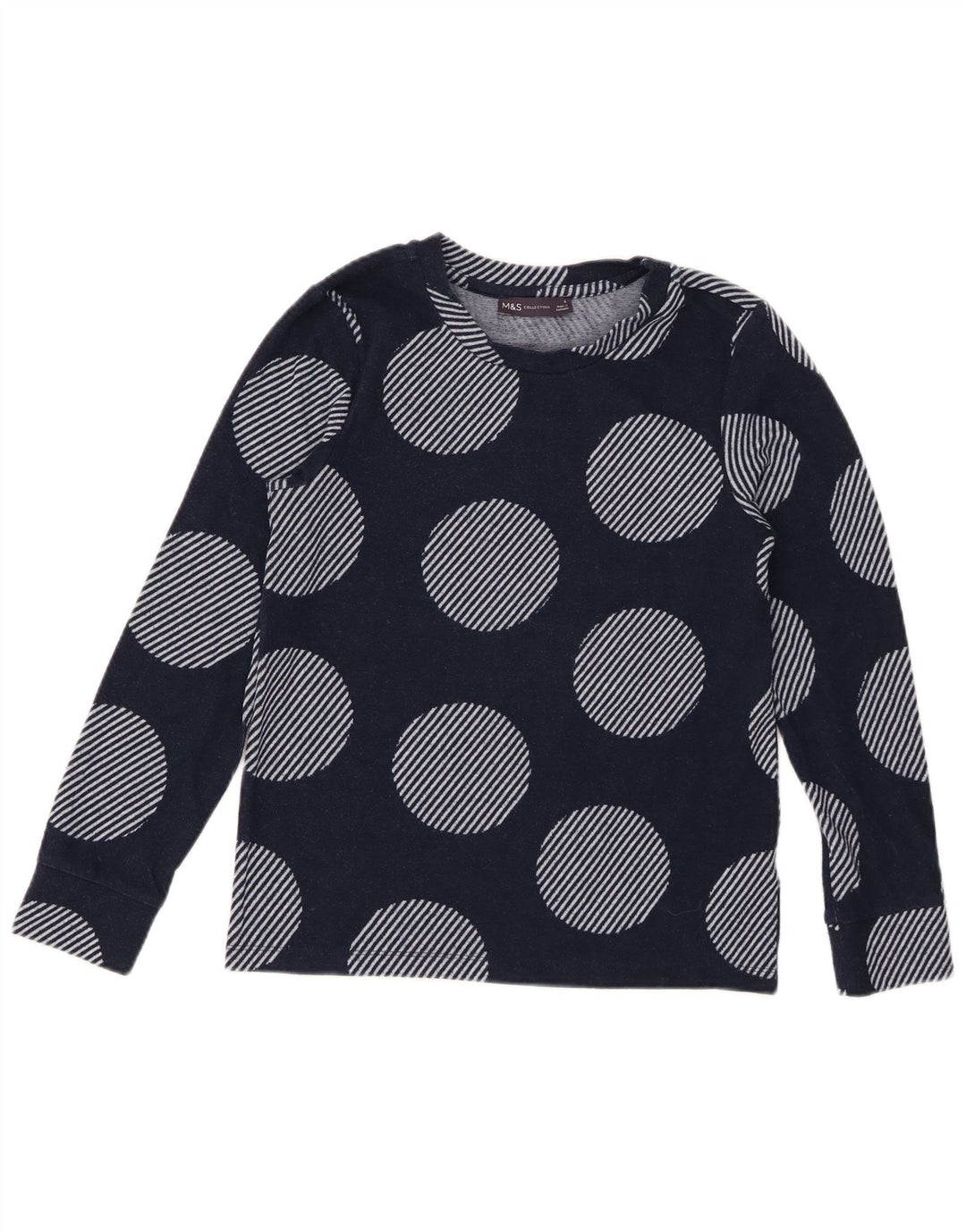 MARKS & SPENCER Womens Crew Neck Jumper Sweater UK 6 Small Navy Blue