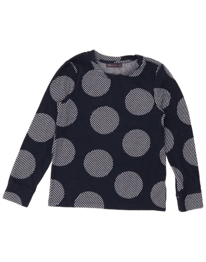 MARKS & SPENCER Womens Crew Neck Jumper Sweater UK 6 Small Navy Blue