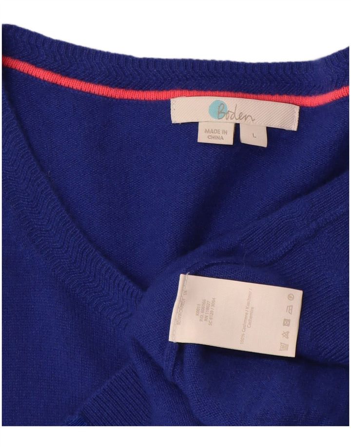 Boden Womens Cardigan Sweater UK 16 Large Blue Cashmere