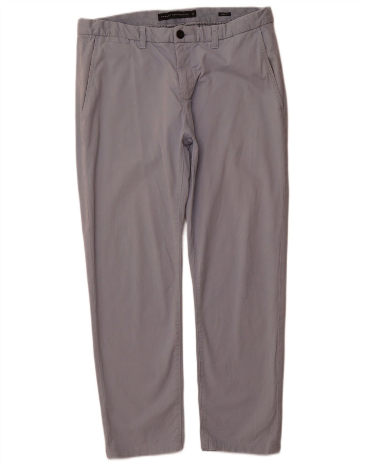 French Connection Mens Slim Fit Chino Trousers Size 34 Blue Cotton