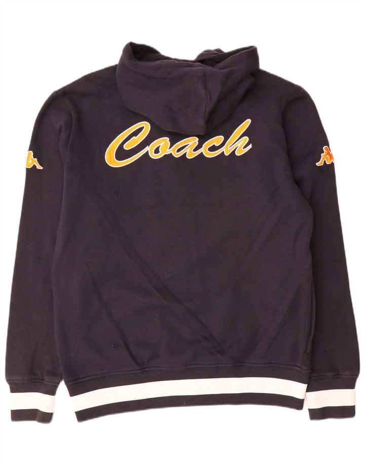 Kappa Mens Graphic Zip Hoodie Sweater Large Black Cotton