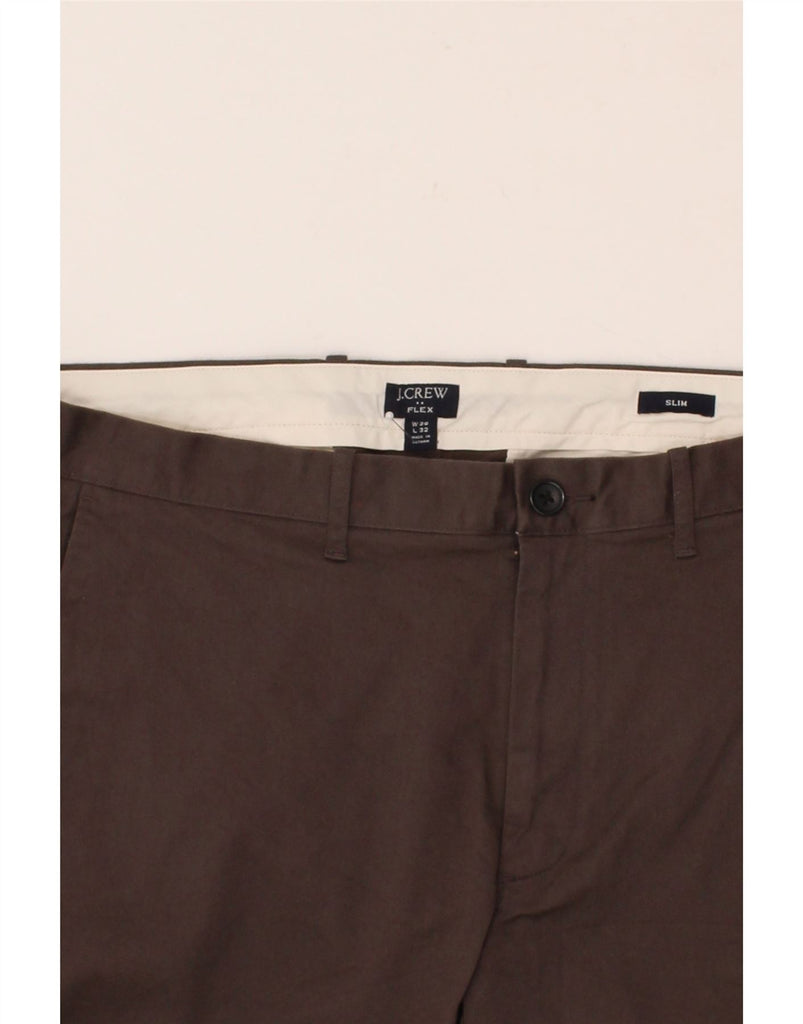 J. CREW Mens Flex Slim Chino Trousers W36 L32 Brown Cotton Vintage J. Crew and Second-Hand J. Crew from Messina Hembry 