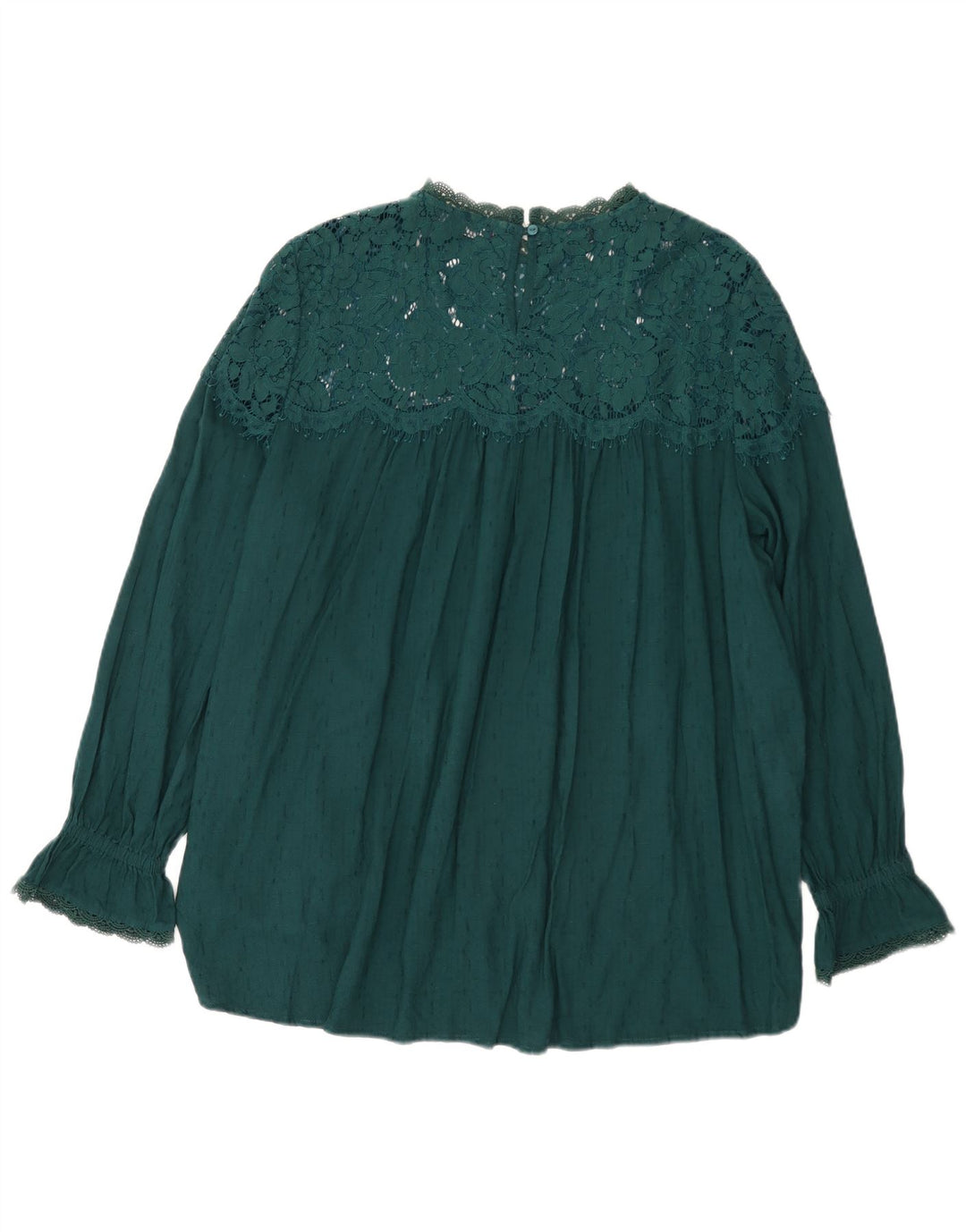 Marks & Spencer Womens Blouse Top UK 22 3XL Green Viscose