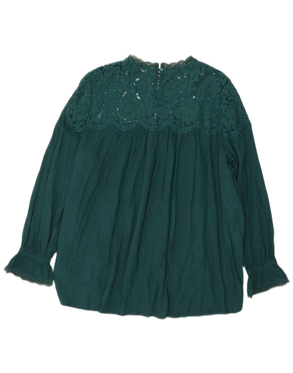 Marks & Spencer Womens Blouse Top UK 22 3XL Green Viscose