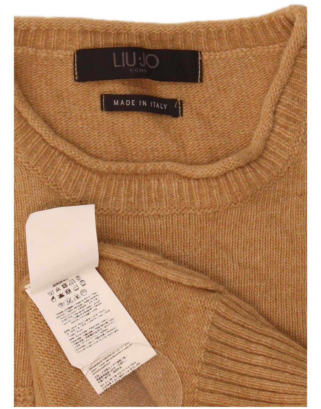 Liu Jo Womens Crew Neck Jumper Sweater UK 16 Large Brown Wool