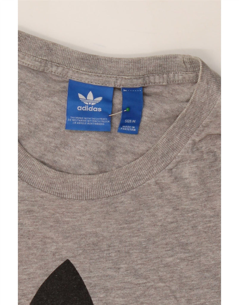 ADIDAS Mens Graphic T-Shirt Top Medium Grey Cotton Vintage Adidas and Second-Hand Adidas from Messina Hembry 